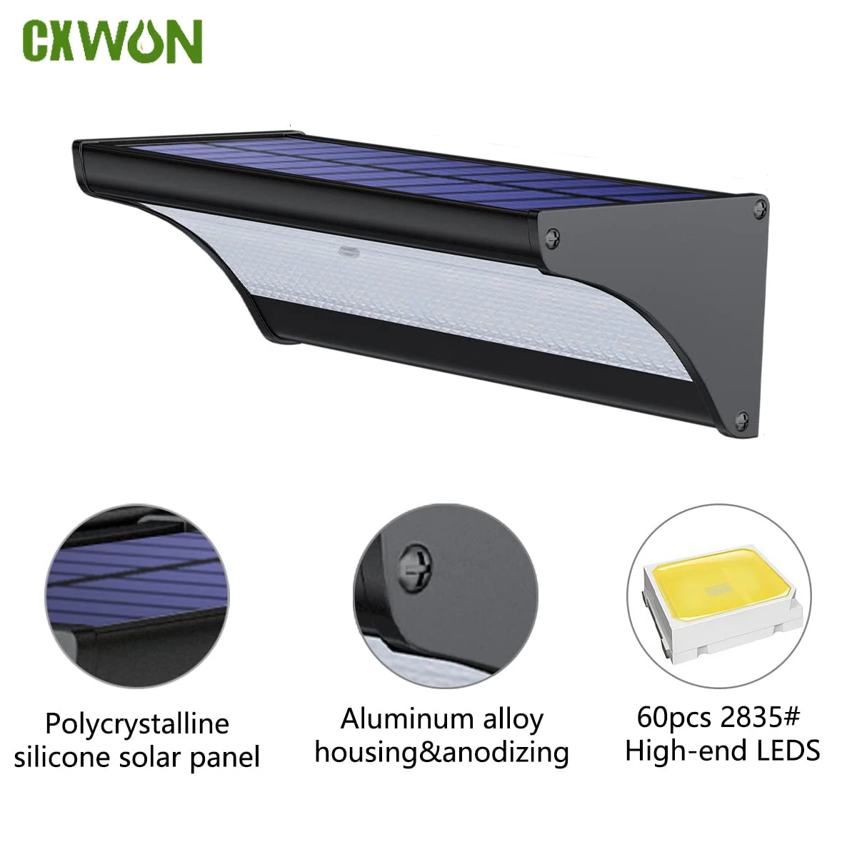 60/48Led Outdoor Solar Wall Li - Waterproof Junction Box Solar 评论和价格